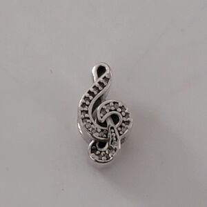 Pandora Treble Clef Music Sterling Silver Cubic Zirconia Charm